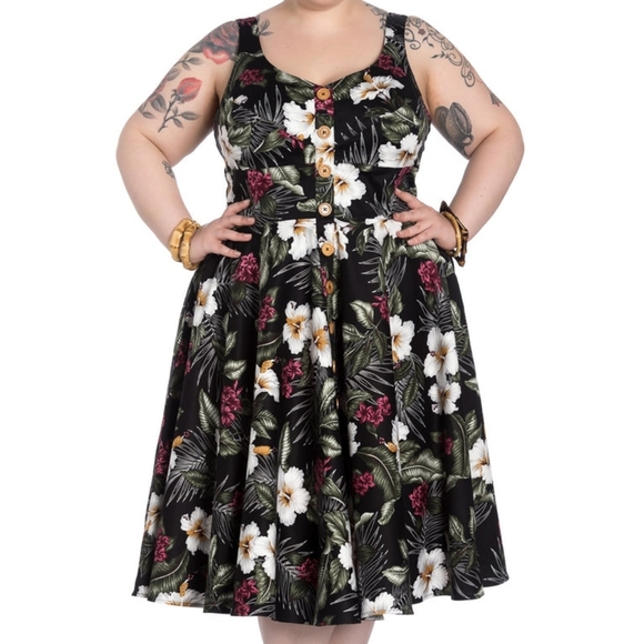 Hell Bunny X Hot Topic Tahiti 50's Dress 2X - Picture 2 of 3